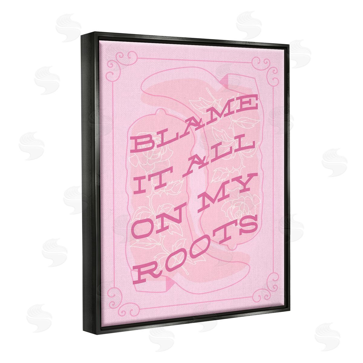 Stupell Studio Blame on My Roots Phrase Black Floater Frame Canvas Artside_