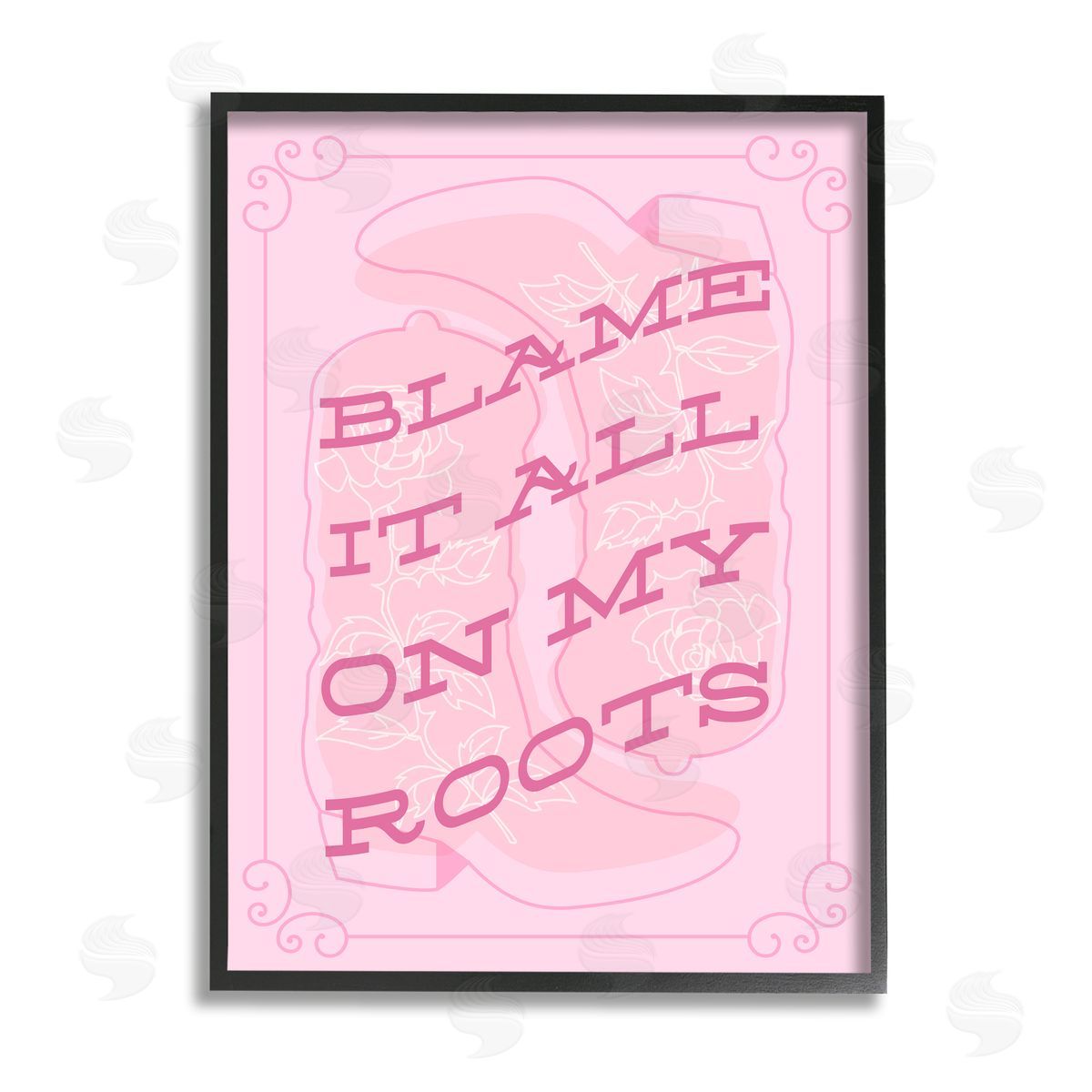 Stupell Studio Blame on My Roots Phrase Black Framed Giclee Wall Artside_