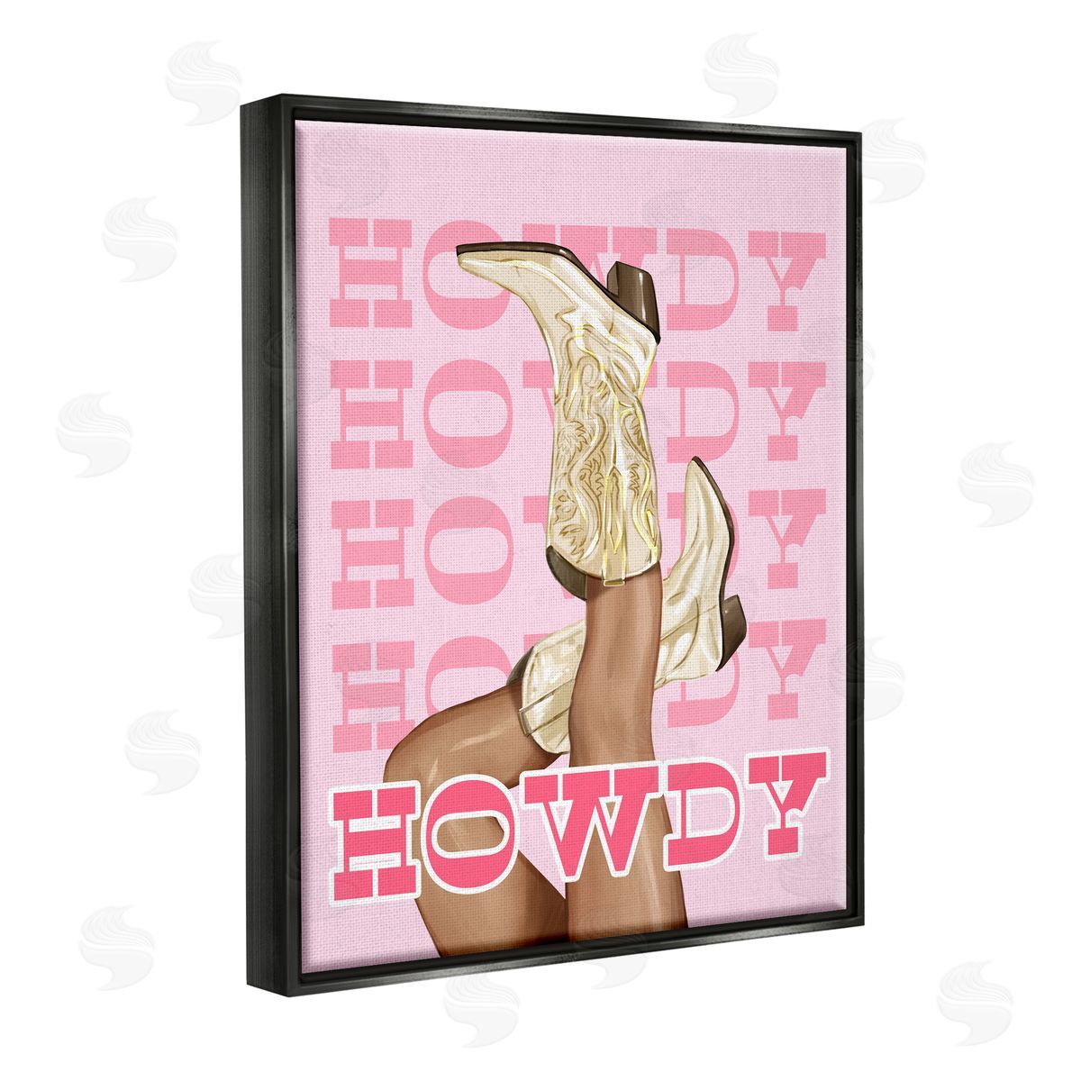 Ziwei Li Howdy Cowgirl Boots Black Floater Frame Canvas Artside_