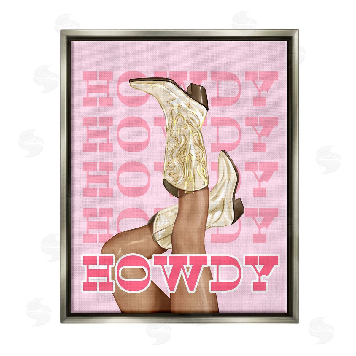Ziwei Li Howdy Cowgirl Boots Gray Floater Frame Canvas Artside_