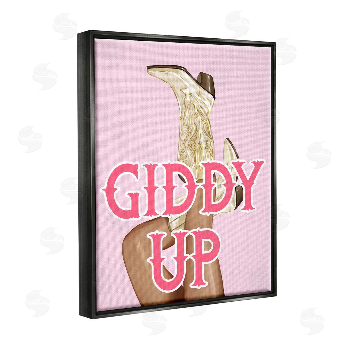 Ziwei Li Giddy Up Cowgirl Phrase Black Floater Frame Canvas Artside_