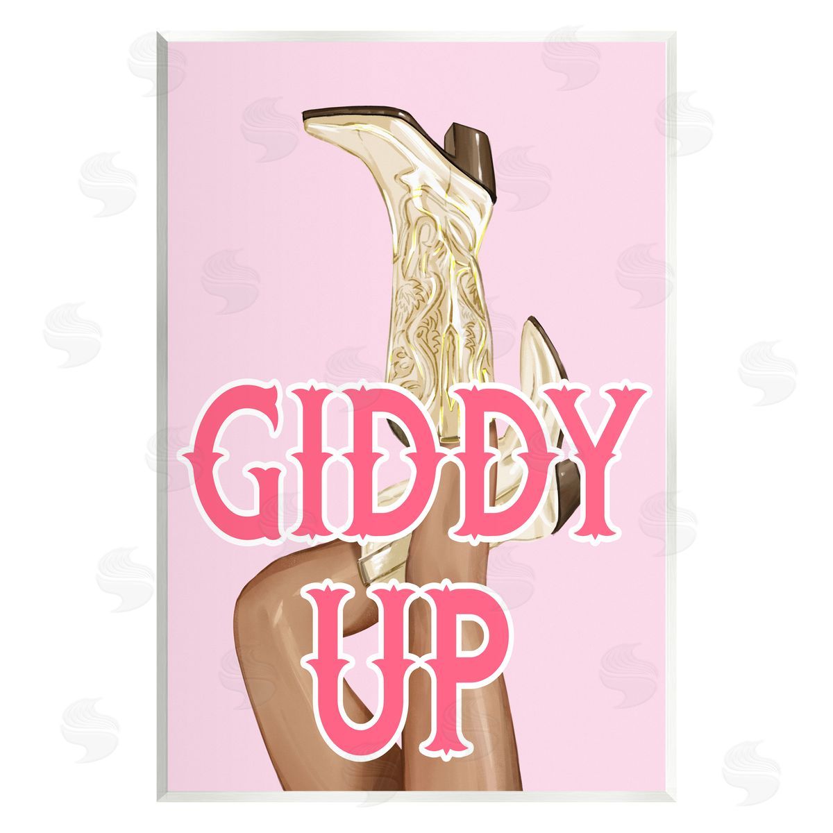 Ziwei Li Giddy Up Cowgirl Phrase Wall Plaque Artside_