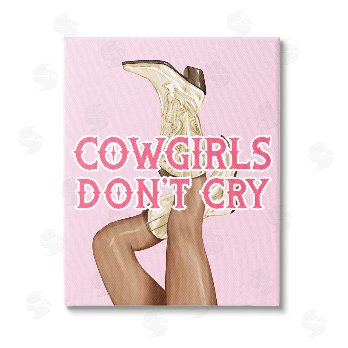 Ziwei Li Cowgirls Don't Cry Phrase Canvas Wall Art
