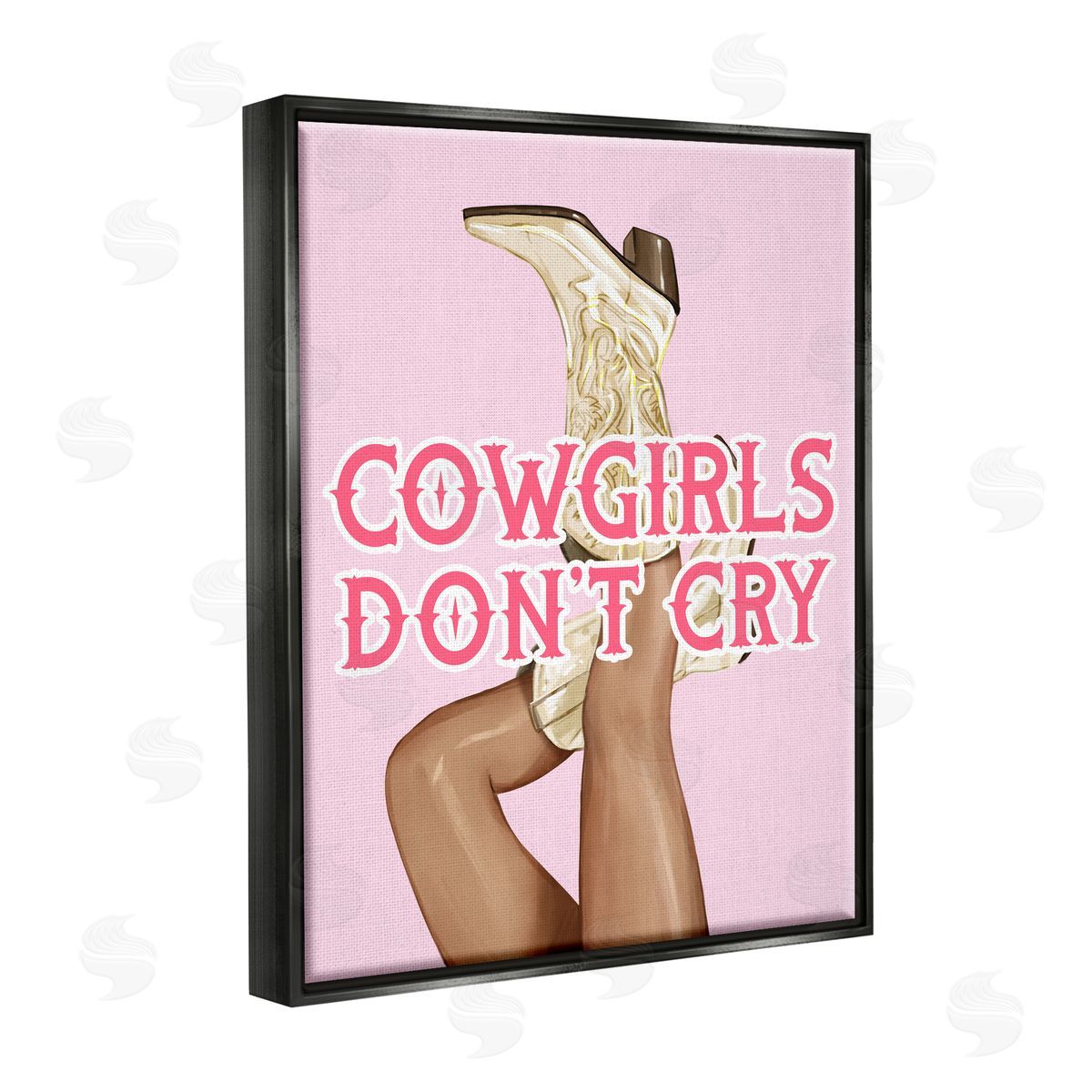 Ziwei Li Cowgirls Don't Cry Phrase Black Floater Frame Canvas Artside_