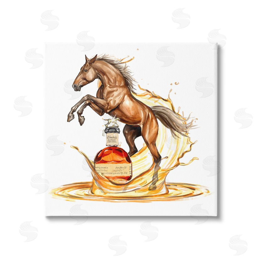 Ziwei Li Horse & Whiskey Bottle Canvas Wall Art