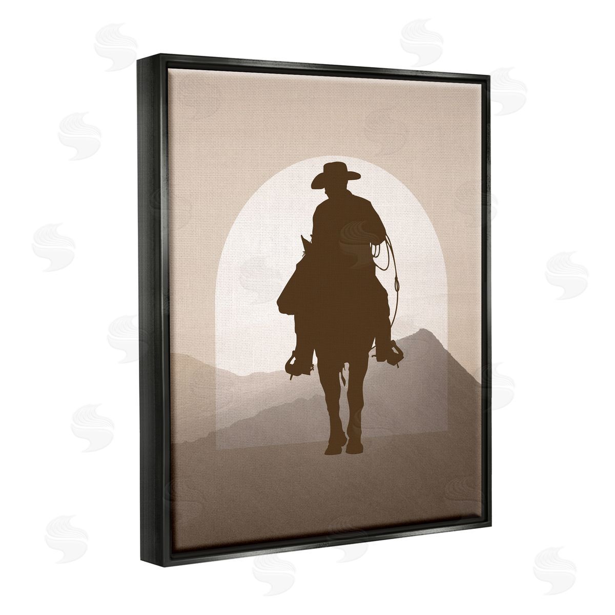 Karen Smith Cowboy & Desert Dunes Black Floater Frame Canvas Artside_