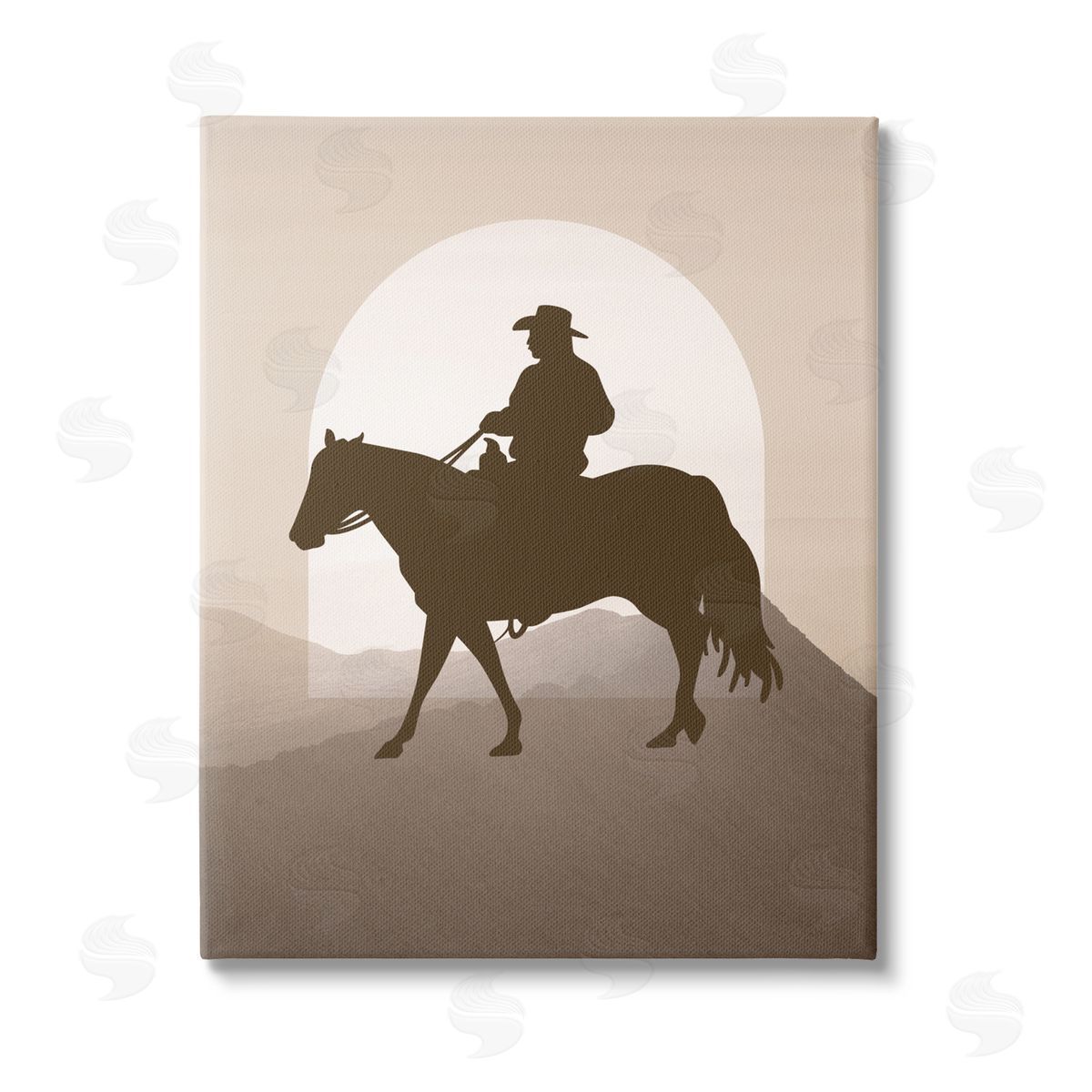 Karen Smith Cowboy & Mountains Canvas Wall Art
