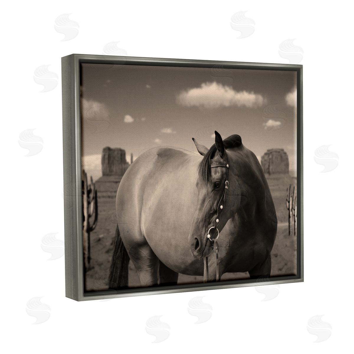 Marcus Prime Desert Horse Photography Gray Floater Frame Canvas Artside_