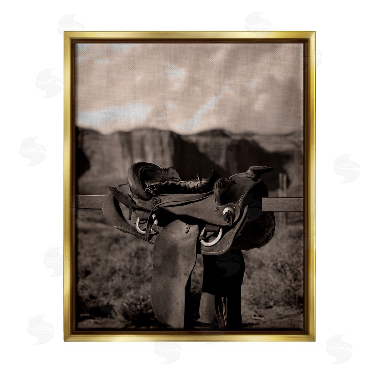Marcus Prime Horse Saddle in Desert Gold Floater Frame Canvas Artside_