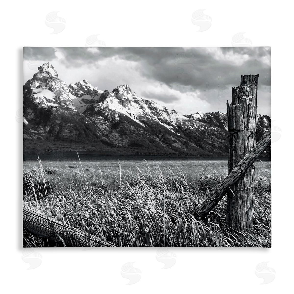 Grassland Fence Photography Canvas Wall Art, Home Decor by Steve Toole