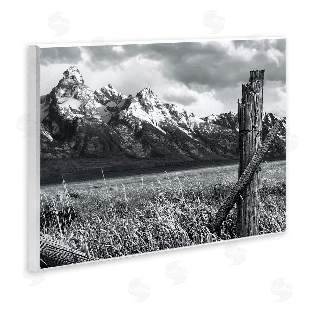Grassland Fence Photography Wood Plaque Wall Art, Home Decor by Steve Toole