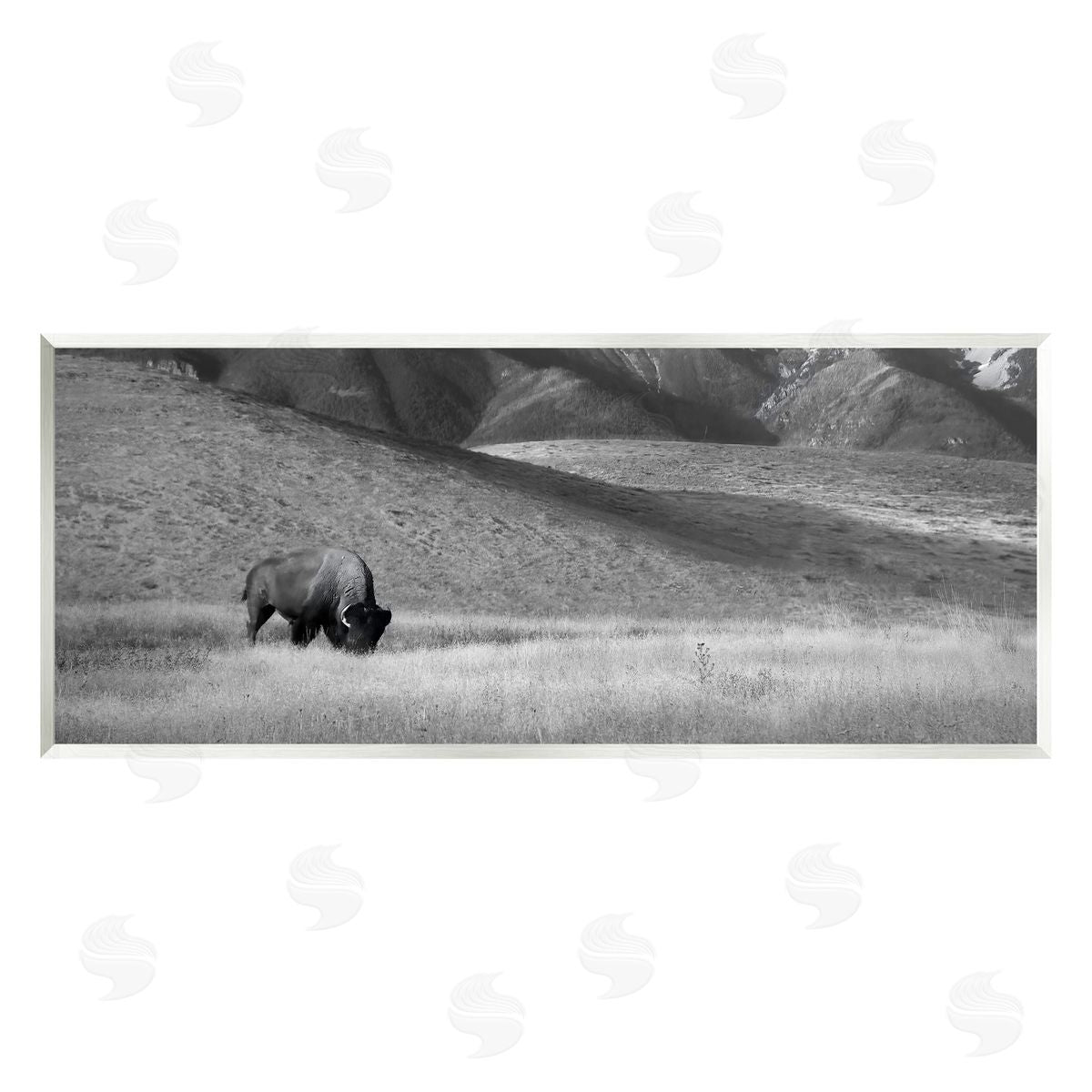 Steve Toole Bison with Mountain Peaks Wall Plaque Artside_