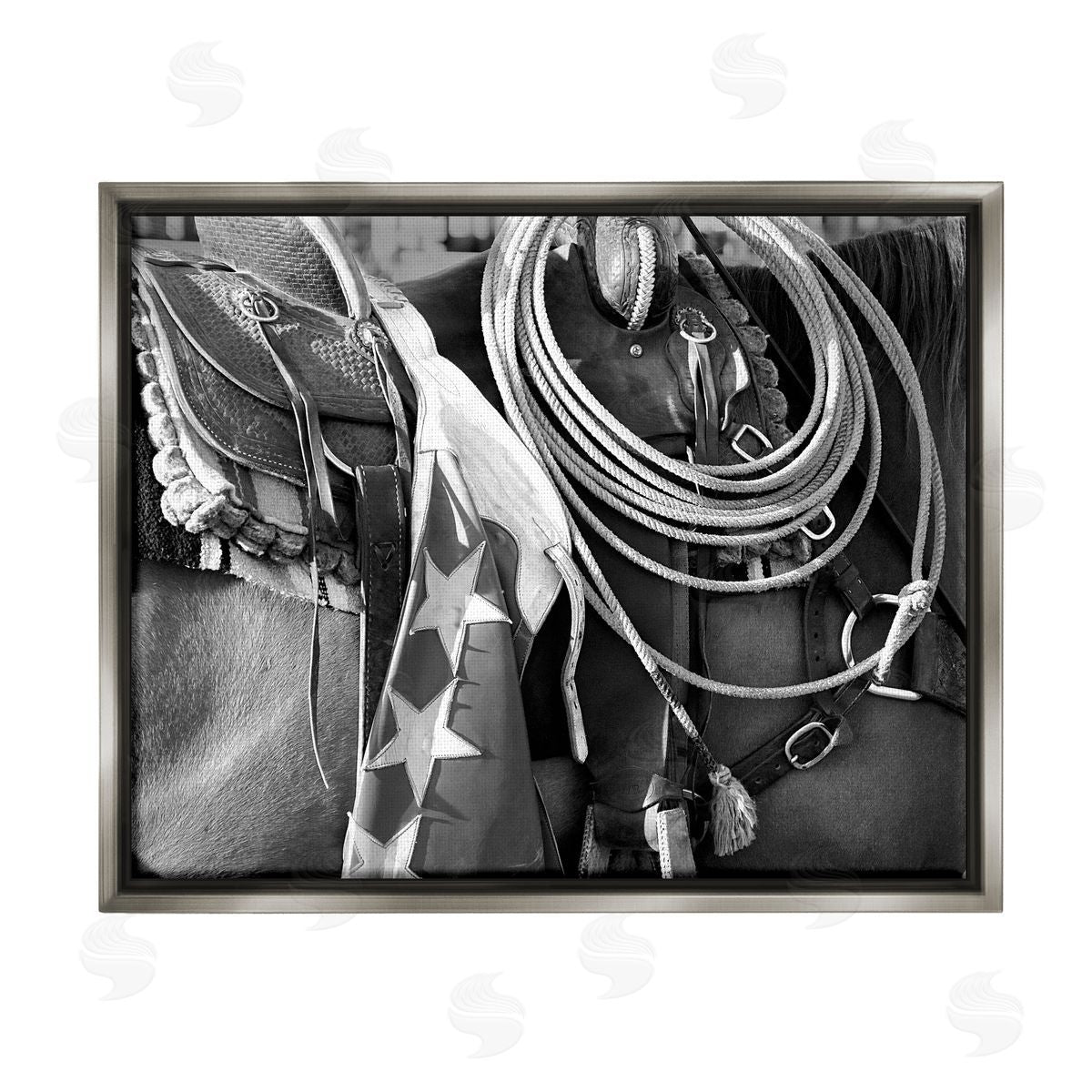 Steve Toole Equestrian Saddle Photography Gray Floater Frame Canvas Artside_