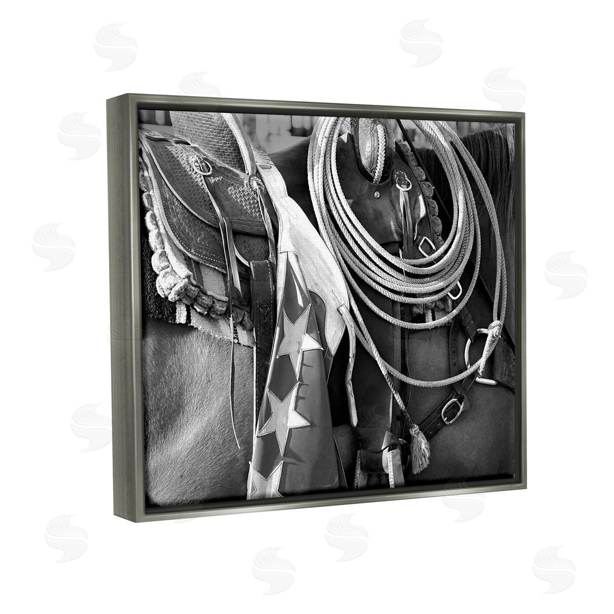 Steve Toole Equestrian Saddle Photography Gray Floater Frame Canvas Artside_