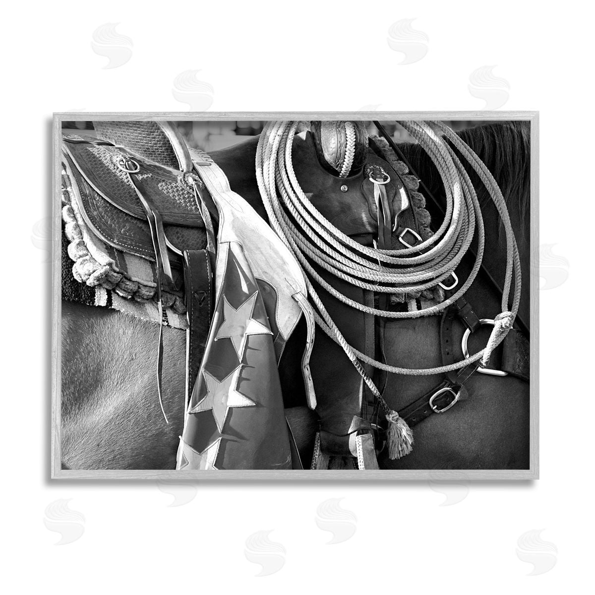 Steve Toole Equestrian Saddle Photography Gray Framed Giclee Wall Artside_