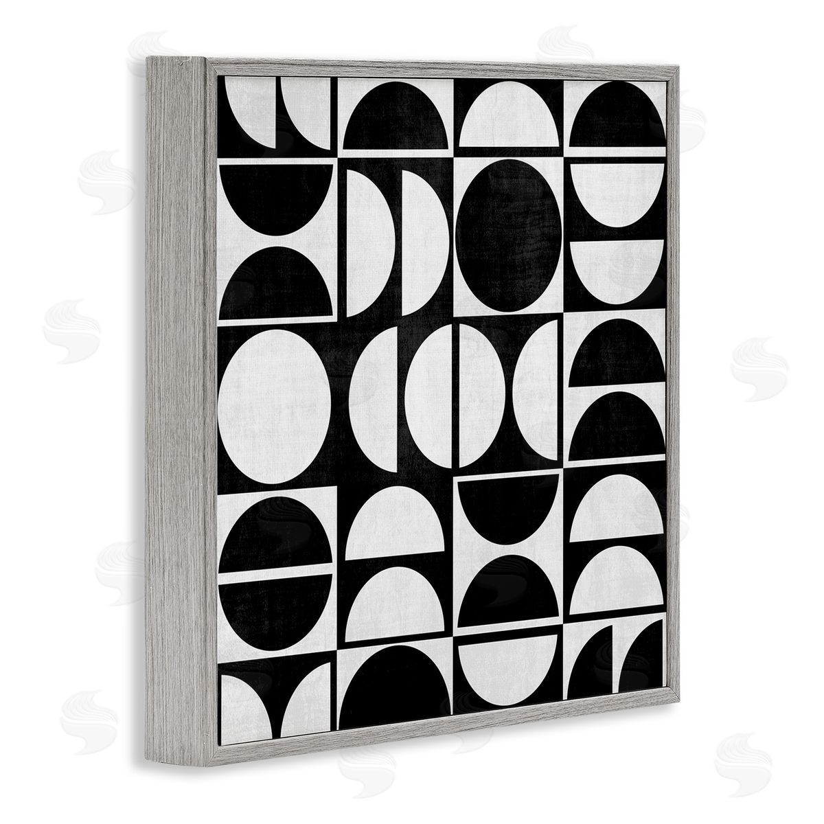 Black & White Arch Pattern Grey Frame Print Wall Art, Home Decor by Natalie Carpentieri