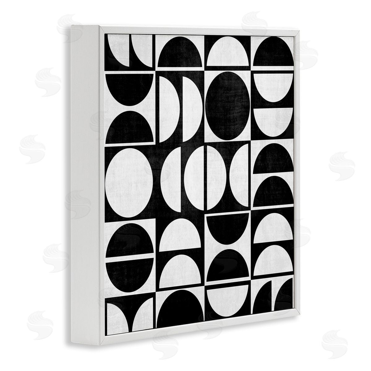 Black & White Arch Pattern White Frame Print Wall Art, Home Decor by Natalie Carpentieri
