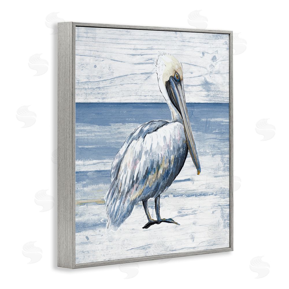 Patricia Pinto Rustic Plank Pattern Pelican Gray Framed Giclee Wall Art Print