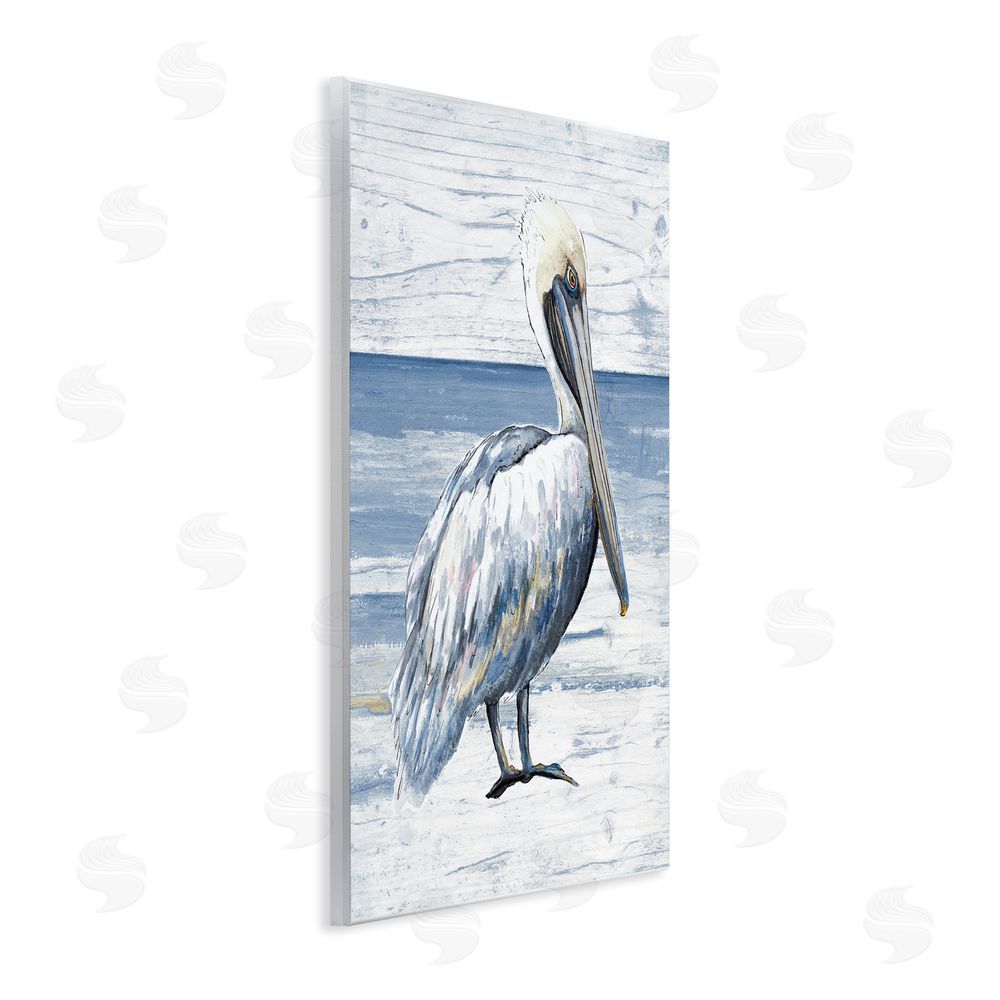 Patricia Pinto Rustic Plank Pattern Pelican Wall Plaque Art Print