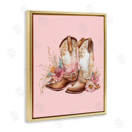 Birch&Ink | Floral Pink Cowgirl Boots