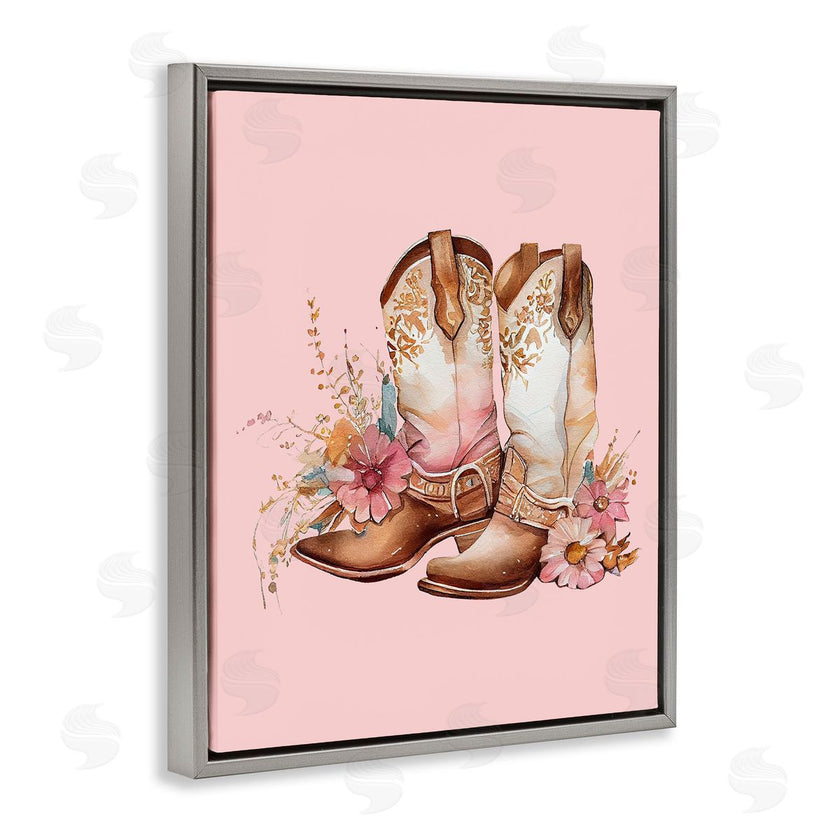 Birch&Ink | Floral Pink Cowgirl Boots