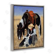 Victoria Schultz | Cowboy with Dog & Horse