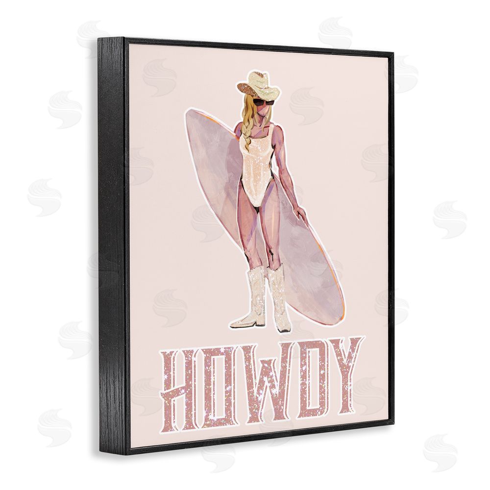 Ziwei Li Howdy Coastal Cowgirl Black Framed Giclee Wall Art Print