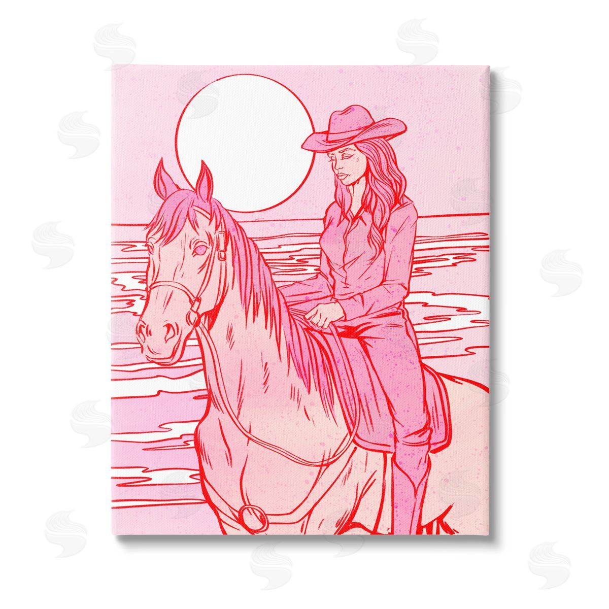 Ziwei Li Vintage Coastal Cowgirl Stretched Canvas Wall Art Print