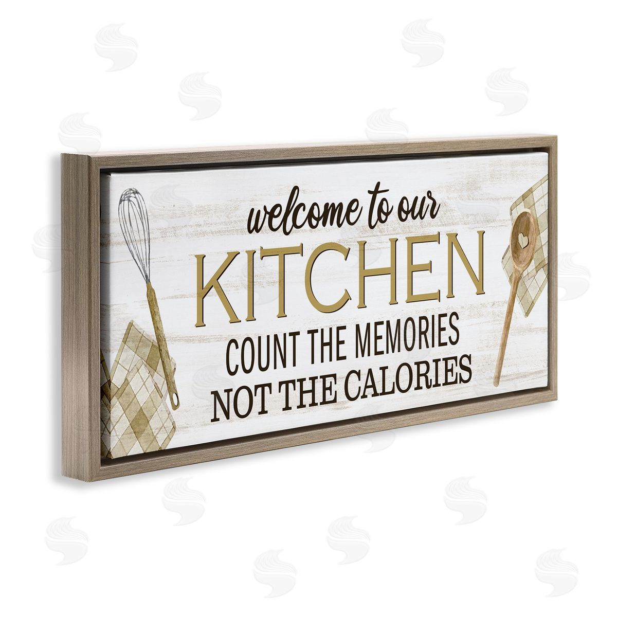 Count Memories Not Calories Brown Floating Frame Canvas Wall Art, Home Decor by Kim Allen