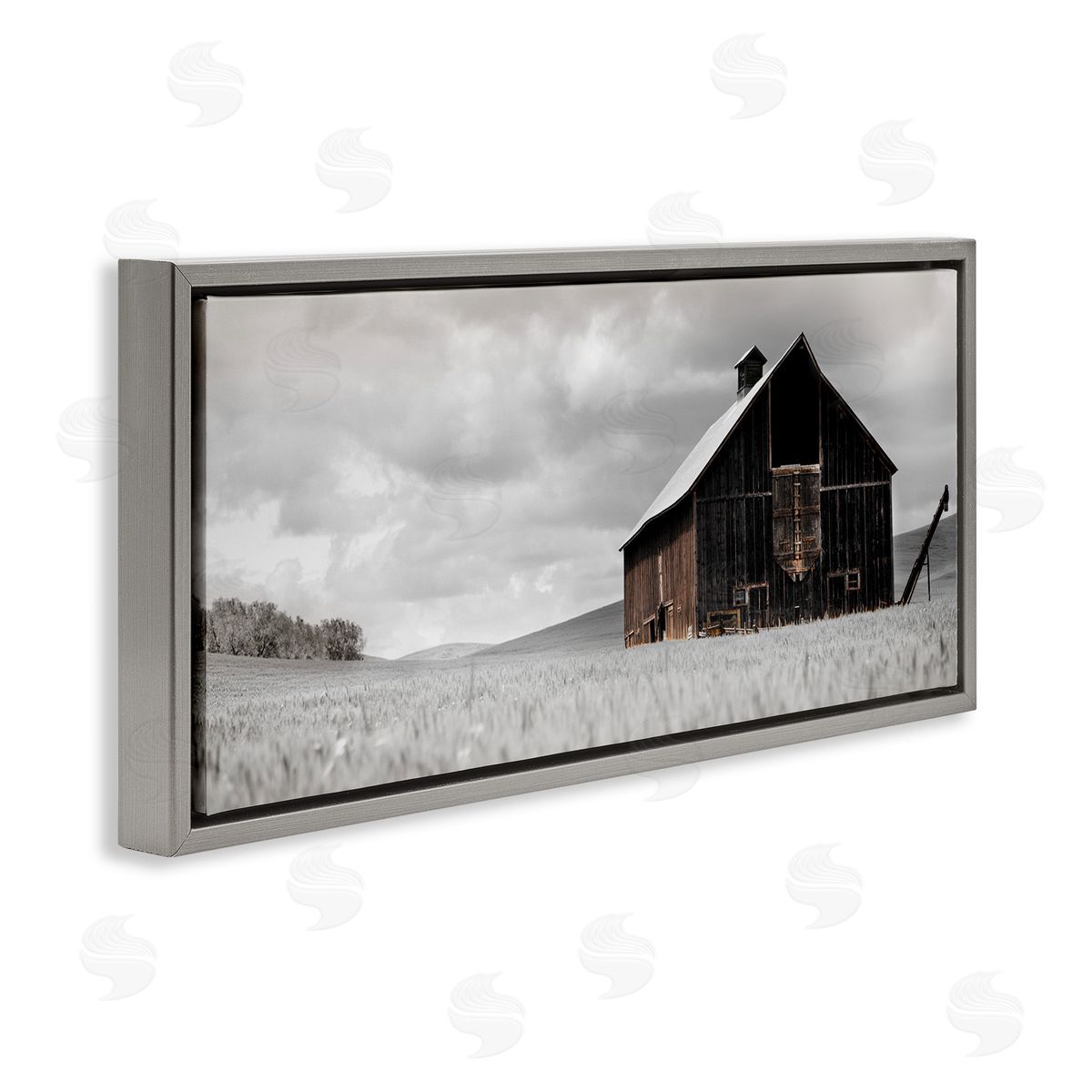 Rustic Barn Scene Grey Floating Frame Canvas Wall Art, Home Decor by Danita Delimont