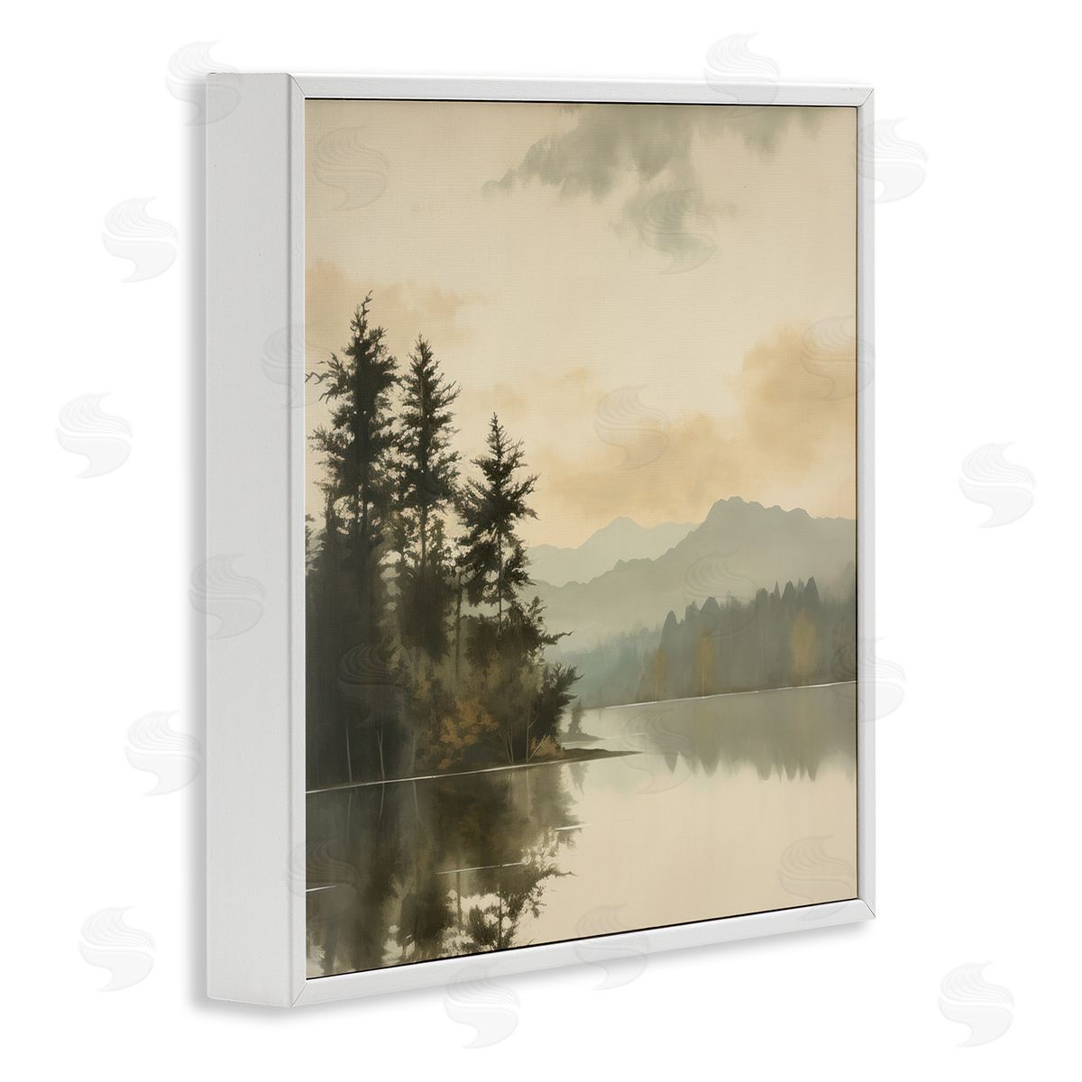 Beige Mountain Landscape White Frame Print Wall Art, Home Decor by Irena Orlov