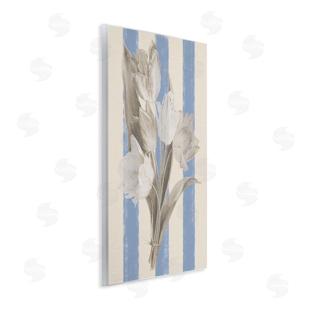 Stupell Studio Tulip Bundle on Stripes Wall Plaque Art Print