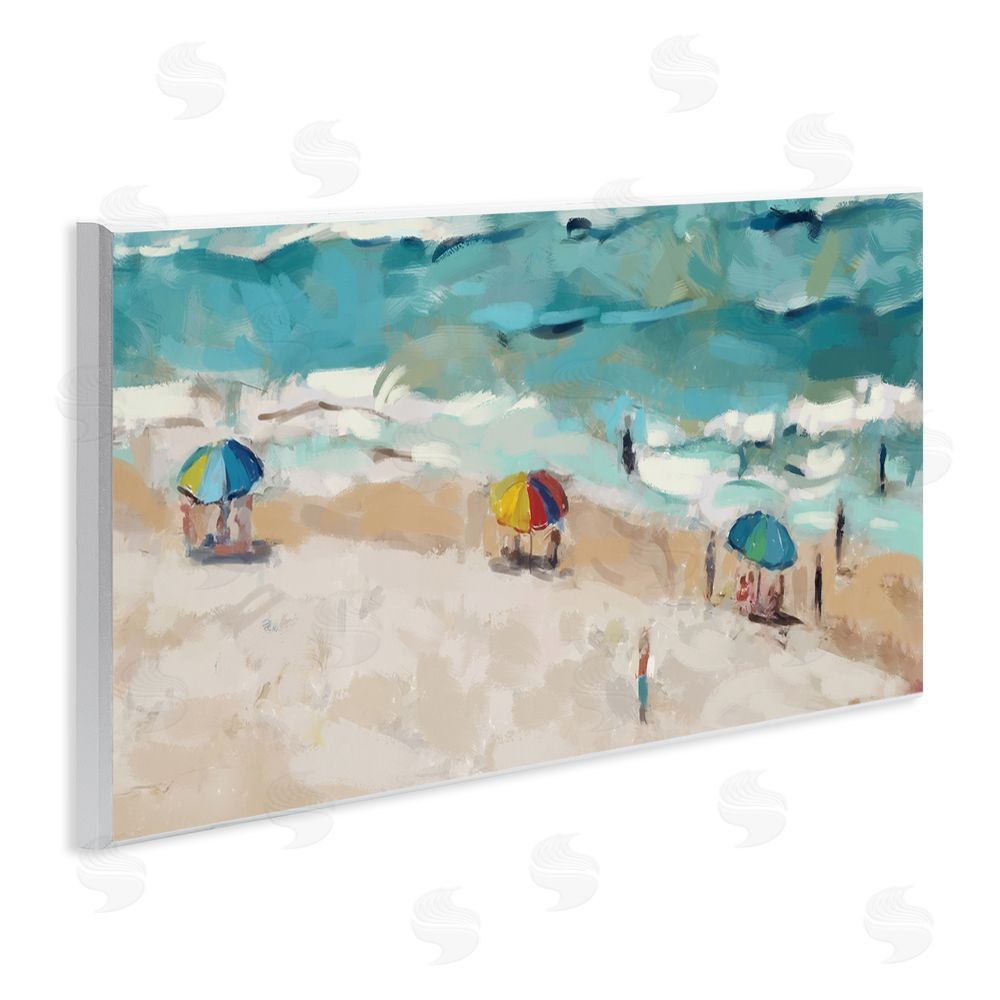 Ziwei Li Summer Beachgoers on Shore Wall Plaque Art Print