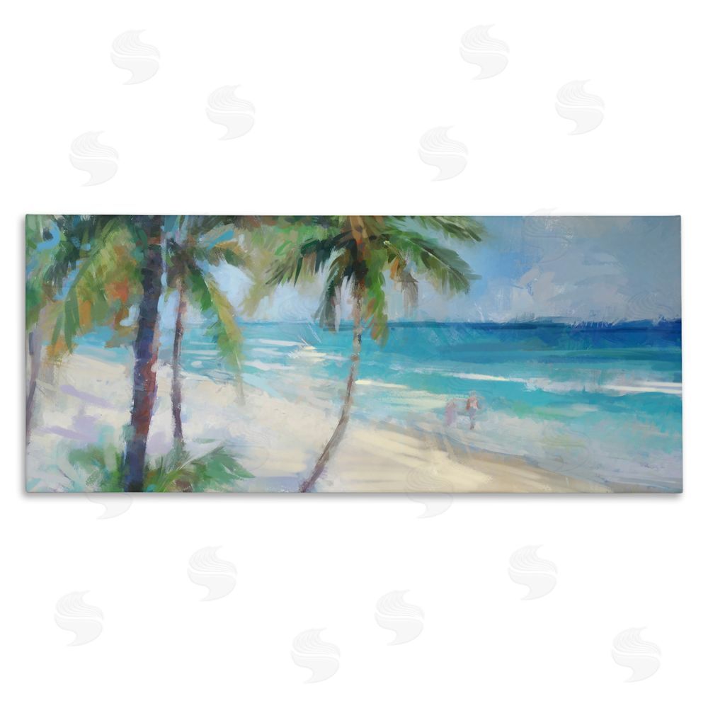 Ziwei Li Tropical Sea Waves Scene Stretched Canvas Wall Art Print