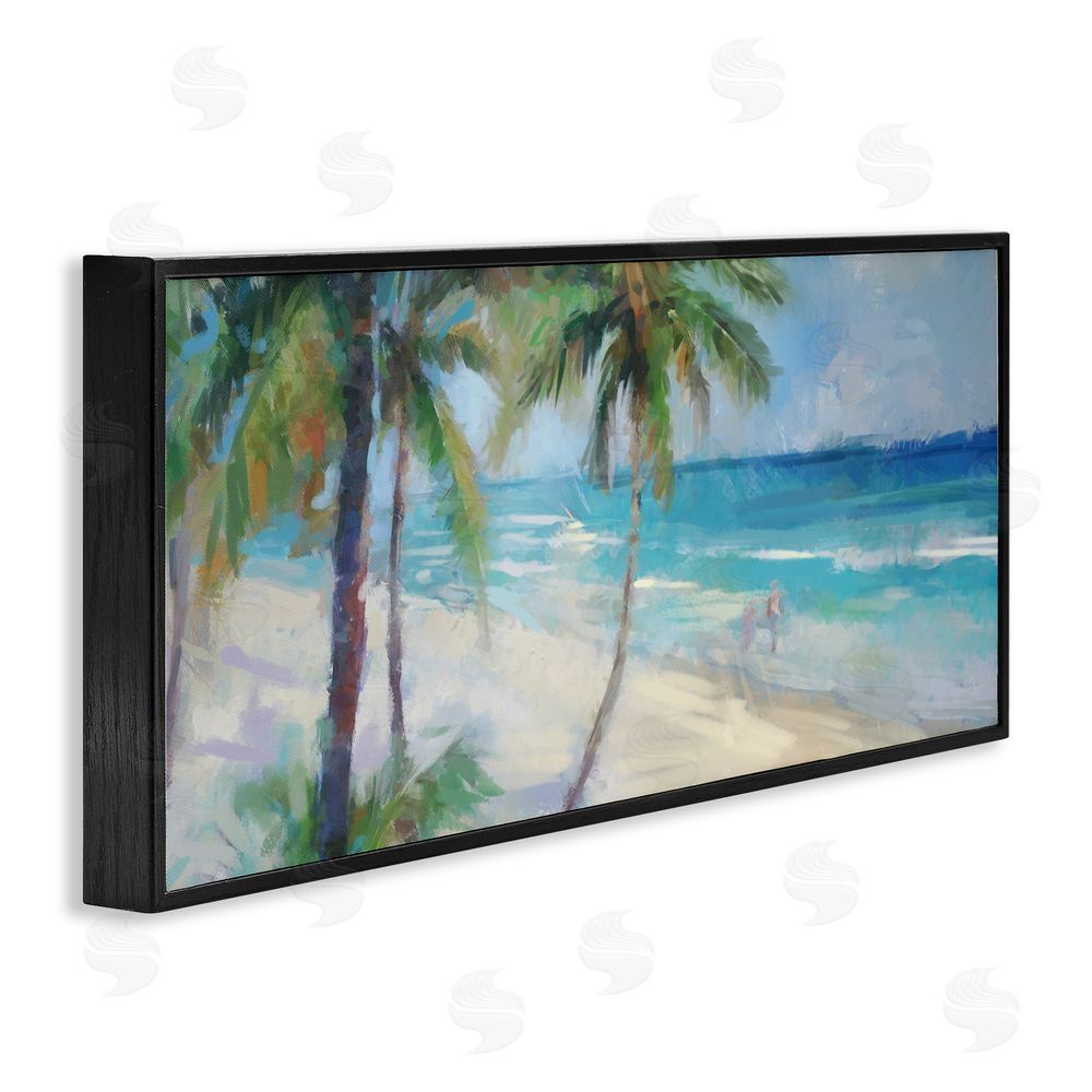 Ziwei Li Tropical Sea Waves Scene Black Framed Giclee Wall Art Print