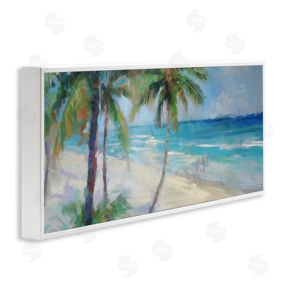 Ziwei Li Tropical Sea Waves Scene White Framed Giclee Wall Art Print