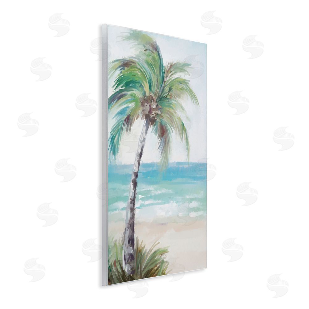 Ziwei Li Soft Palm Tree on Beach Wall Plaque Art Print