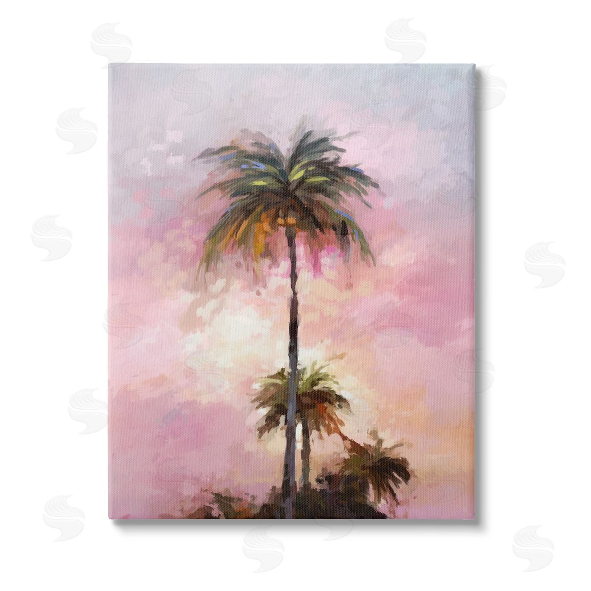 Ziwei Li Summer Sunset Palms Stretched Canvas Wall Art Print