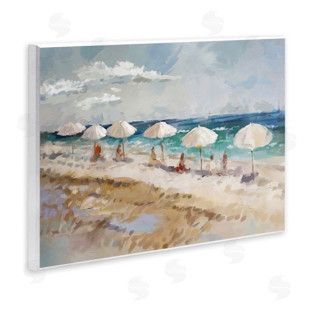 Ziwei Li Abstract People Beach Umbrellas Wall Plaque Art Print