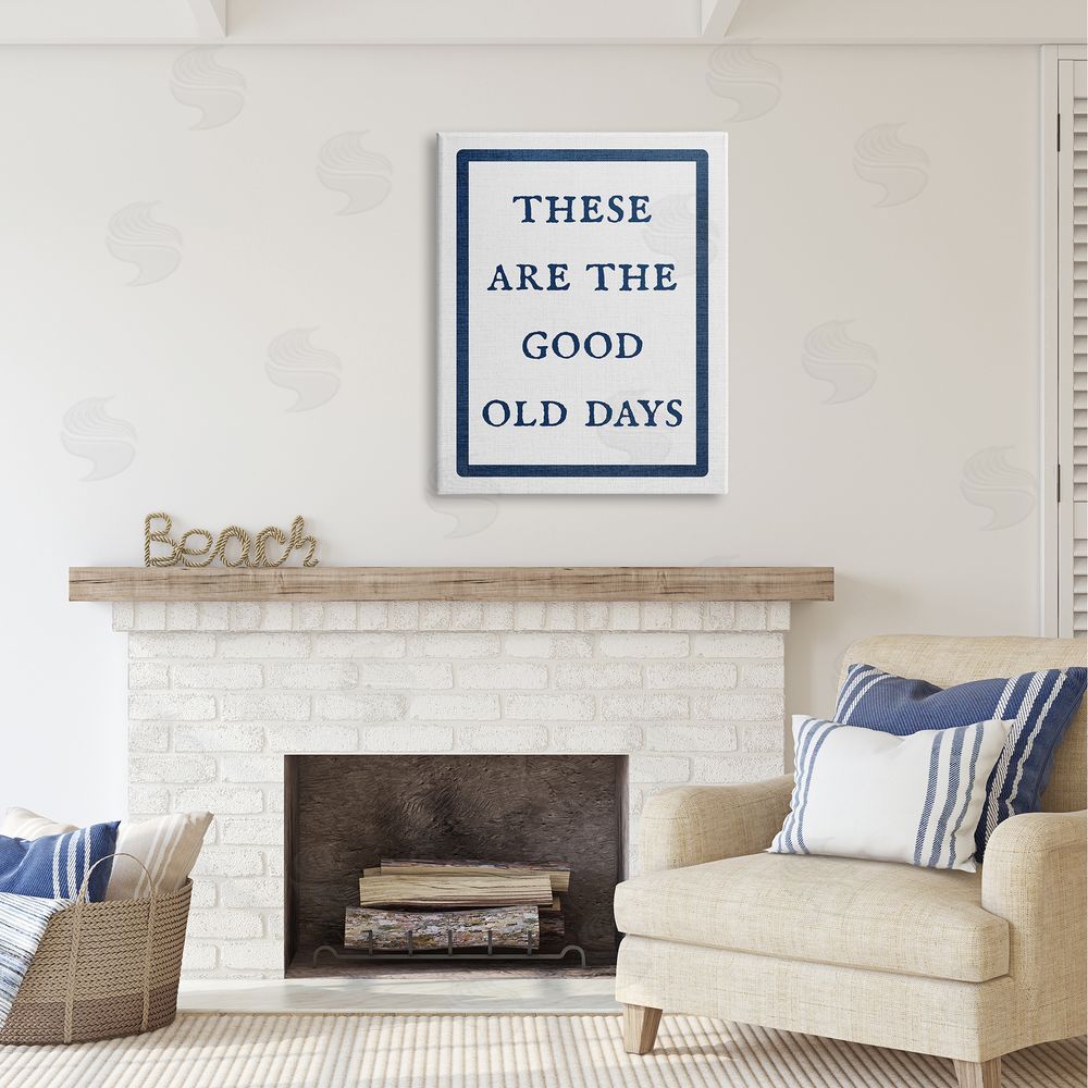Stupell Studio Good Old Days Phrase Canvas Wall Art Print in Room