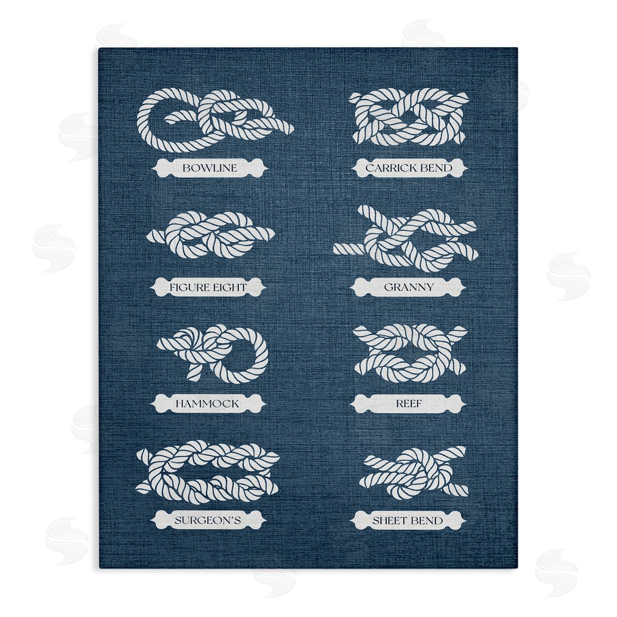 Stupell Studio Maritime Rope Knots Stretched Canvas Wall Art Print