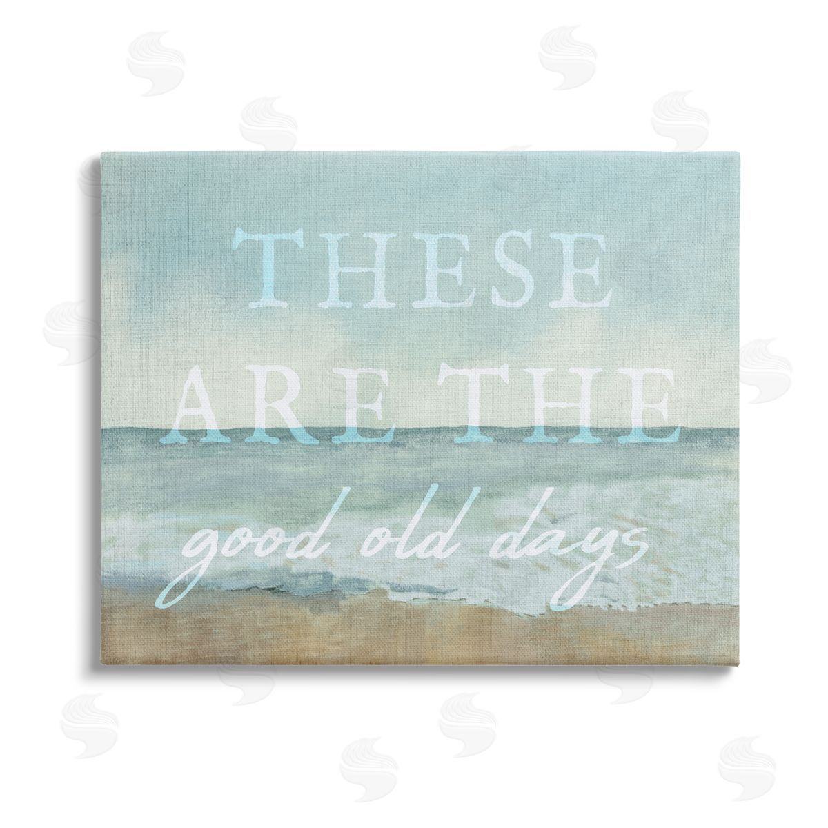 Stupell Studio Good Days Coastal Phrase Stretched Canvas Wall Art Print