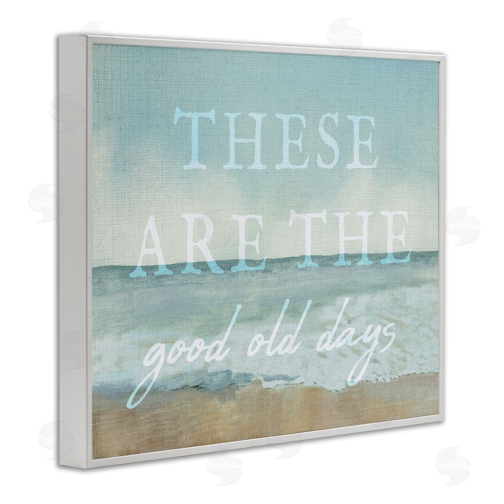 Stupell Studio Good Days Coastal Phrase White Framed Giclee Wall Art Print
