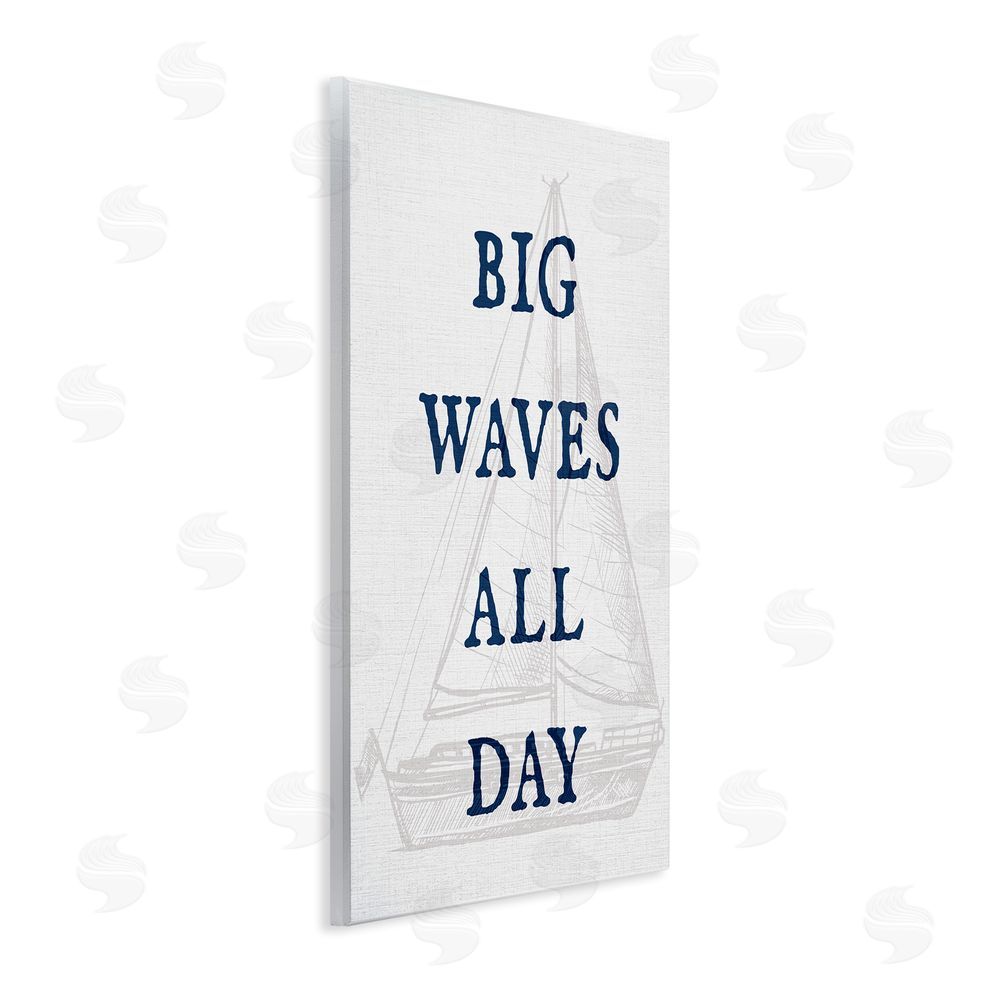 Stupell Studio Big Waves Nautical Phrase Wall Plaque Art Print