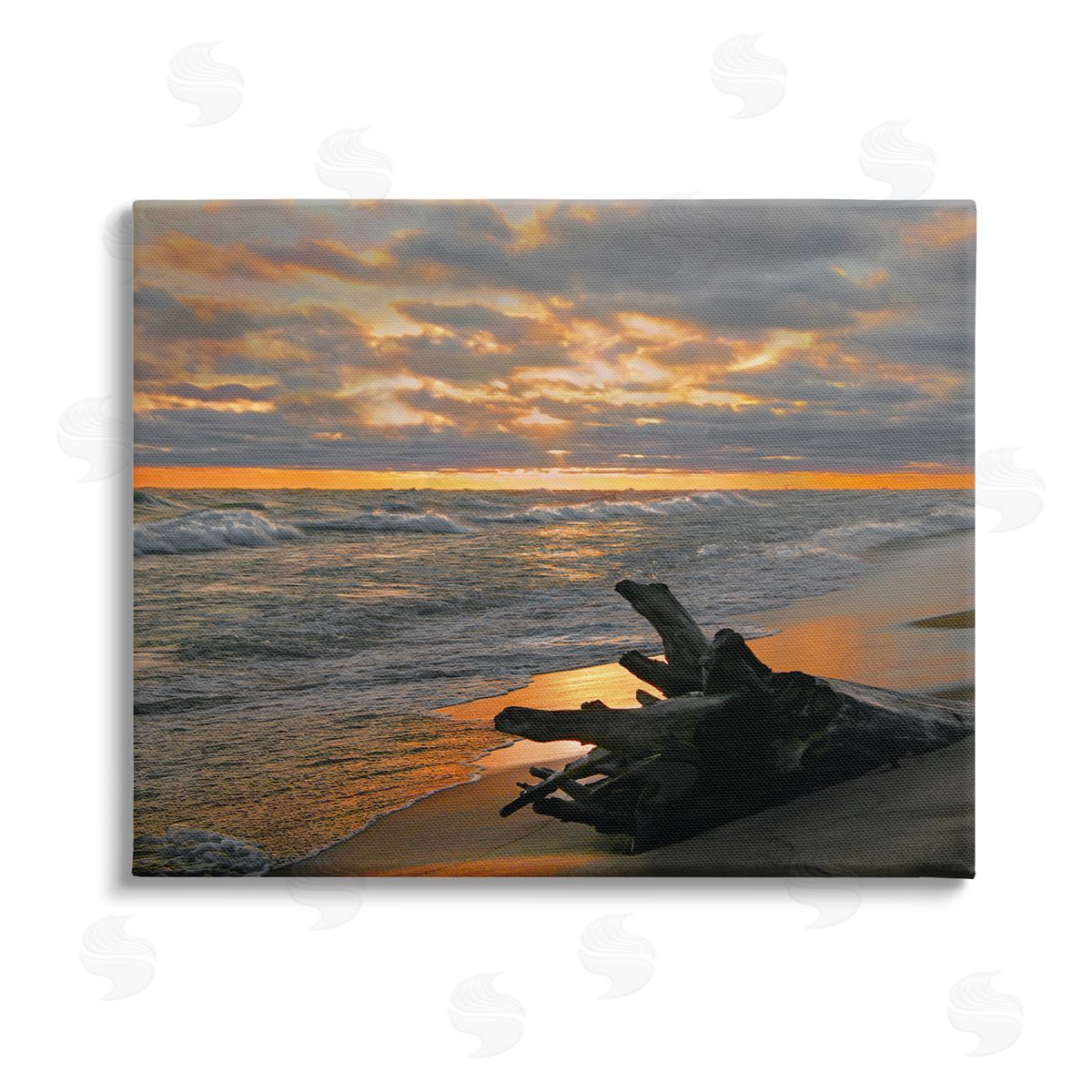 Steve Toole Driftwood at Sunset Stretched Canvas Wall Art Print