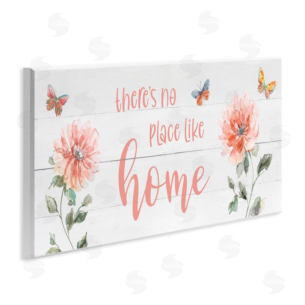 Livi Finn Floral Pink Home Phrase Wall Plaque Art Print