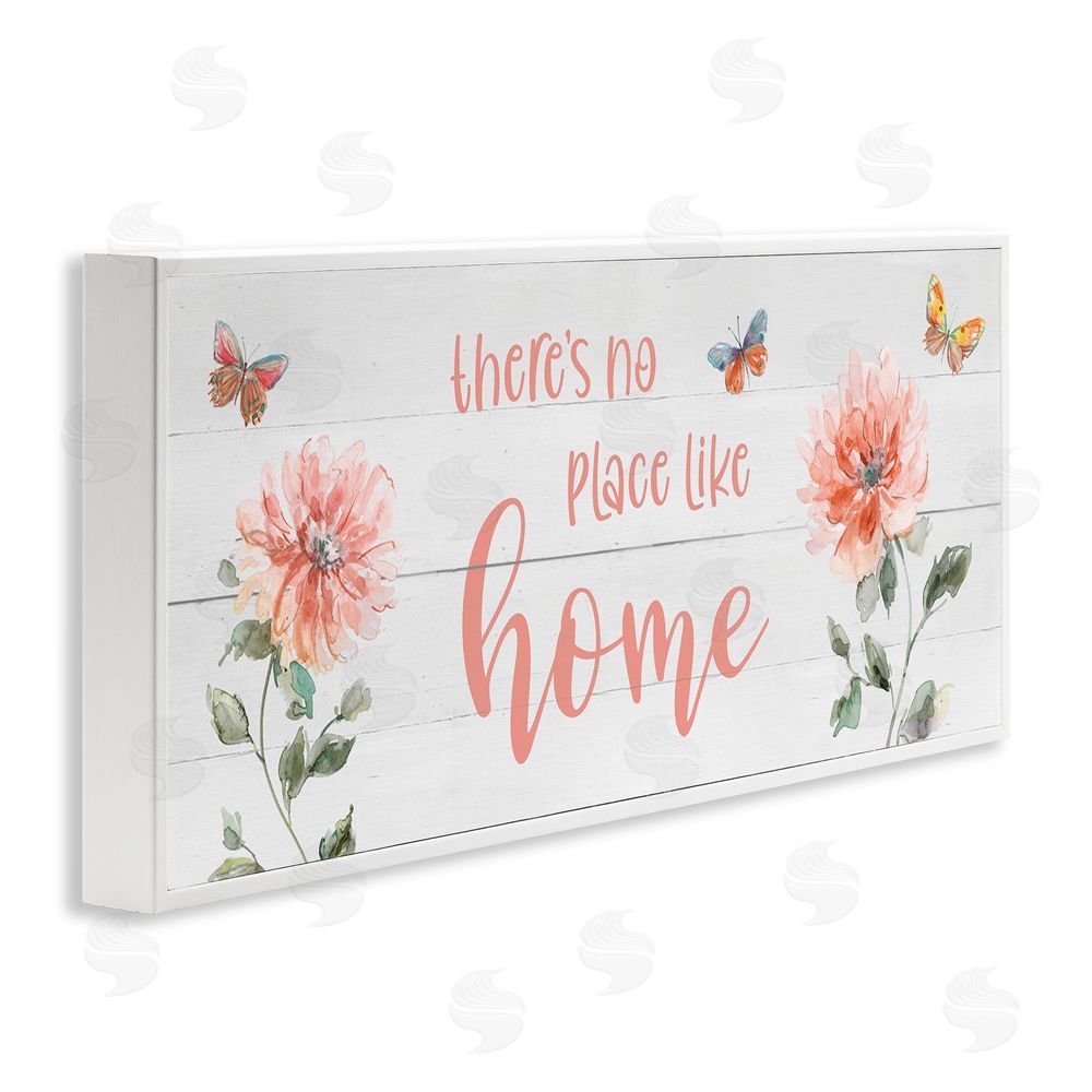 Livi Finn Floral Pink Home Phrase White Framed Giclee Wall Art Print