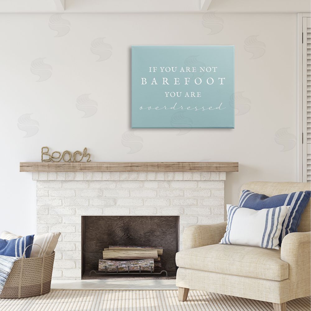 Stupell Studio Not Barefoot is Overdressed Canvas Wall Art Print in Room