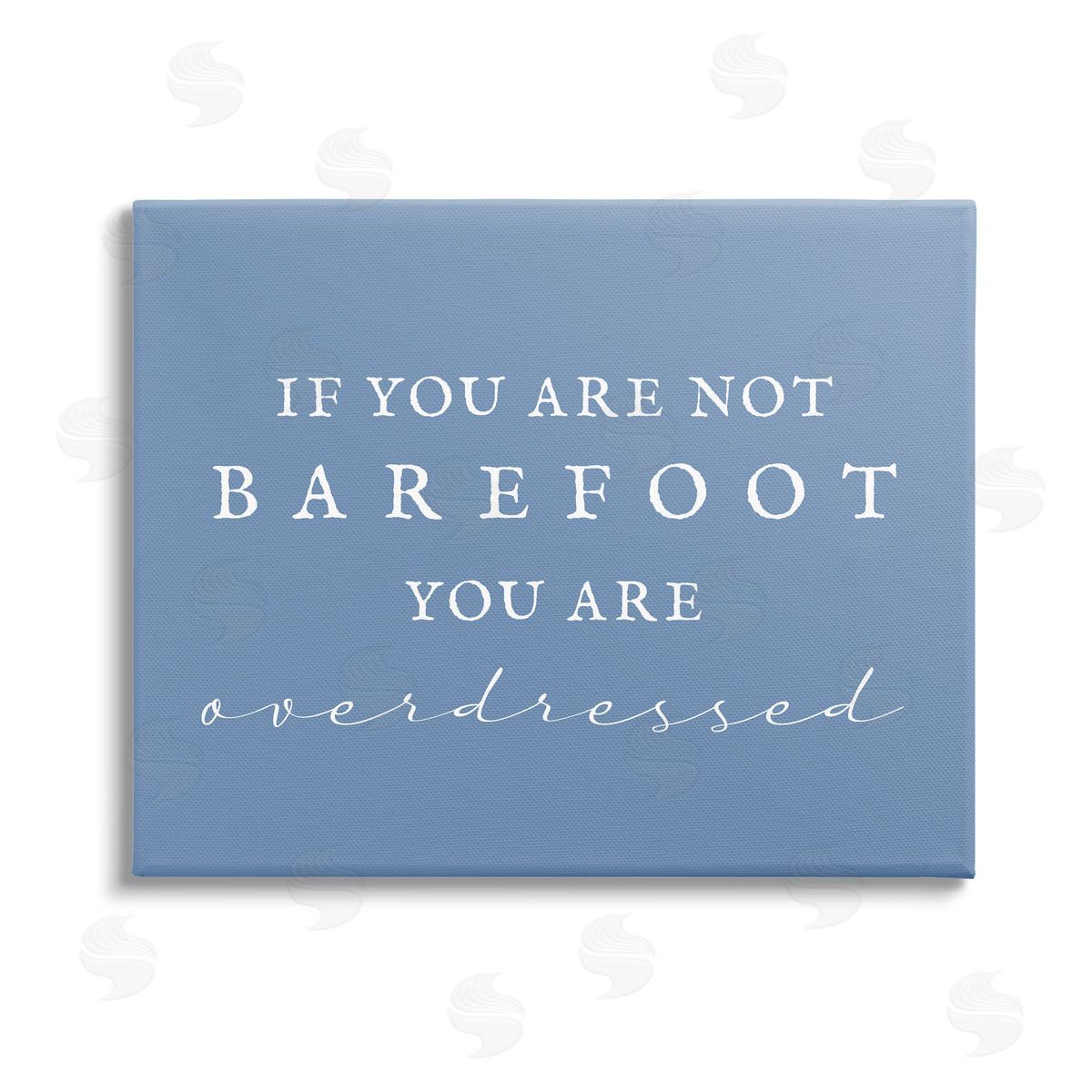 Stupell Studio Funny Barefoot Beach Phrase Stretched Canvas Wall Art Print