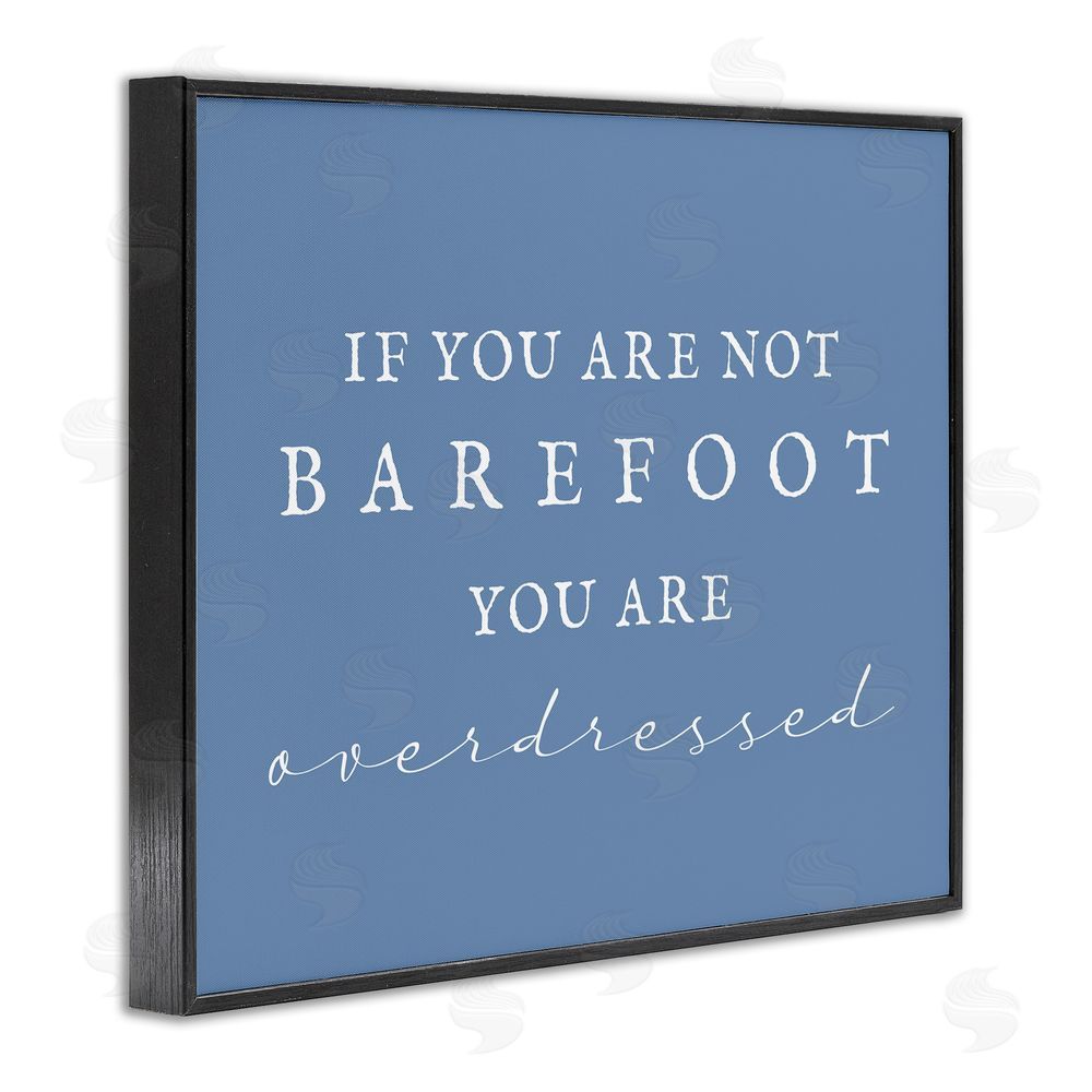 Stupell Studio Funny Barefoot Beach Phrase Black Framed Giclee Wall Art Print